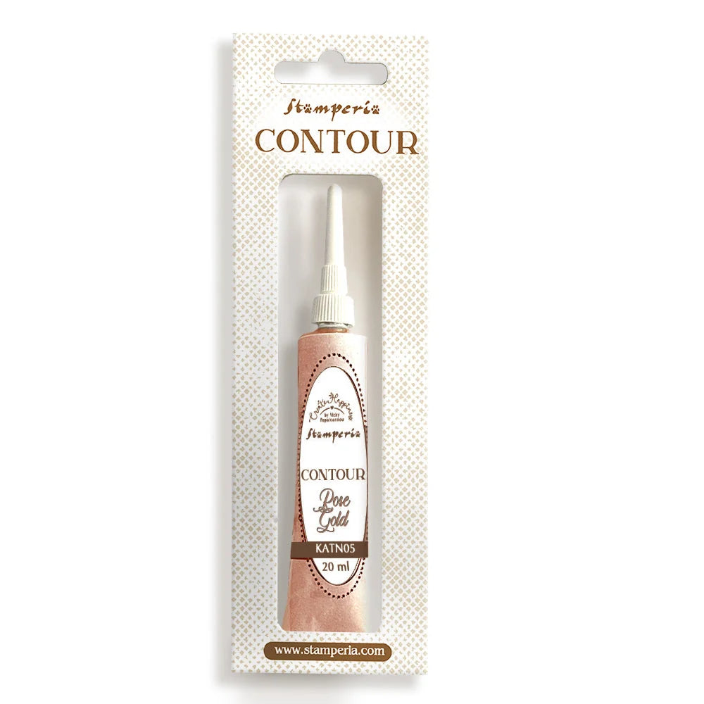 Stamperia - Create Happiness Christmas Plus Collection - Contour Liner - Rose Gold - 20 Ml