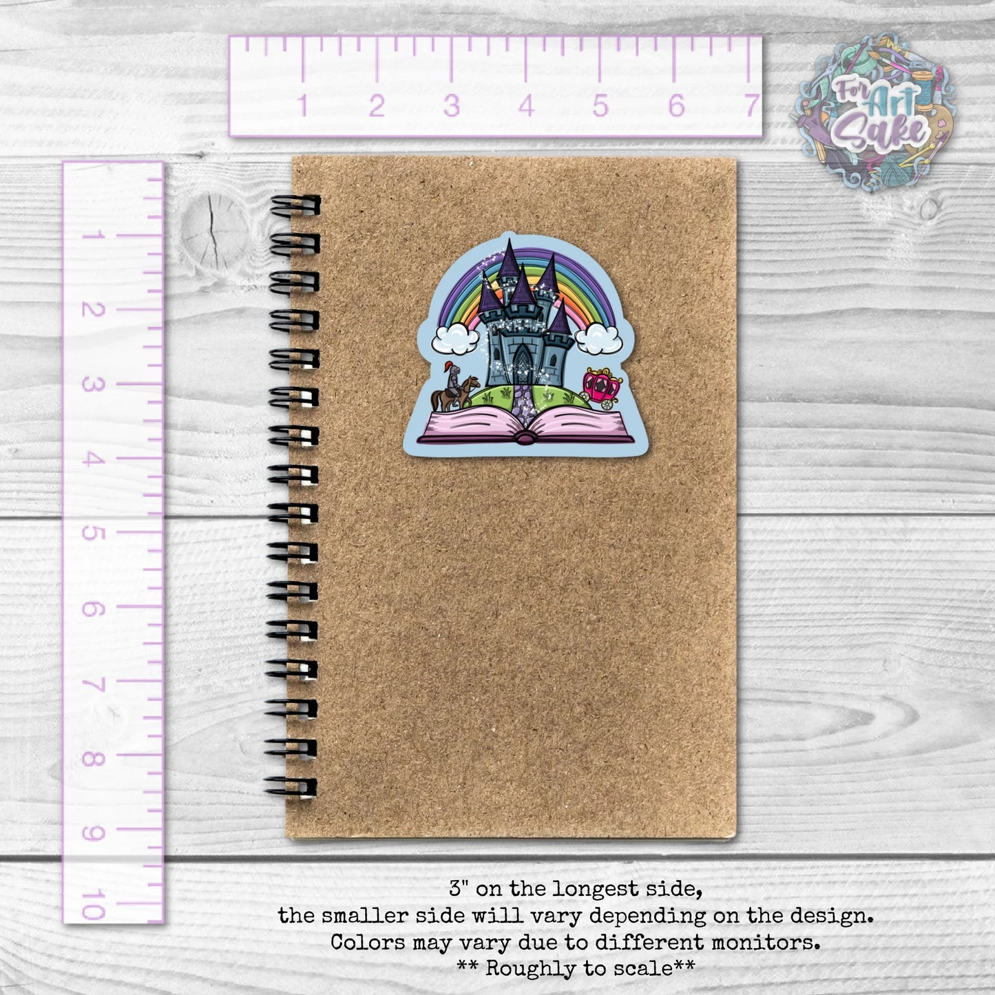 For Art Sake Stickers -  3" Sticker -Fairy Tale