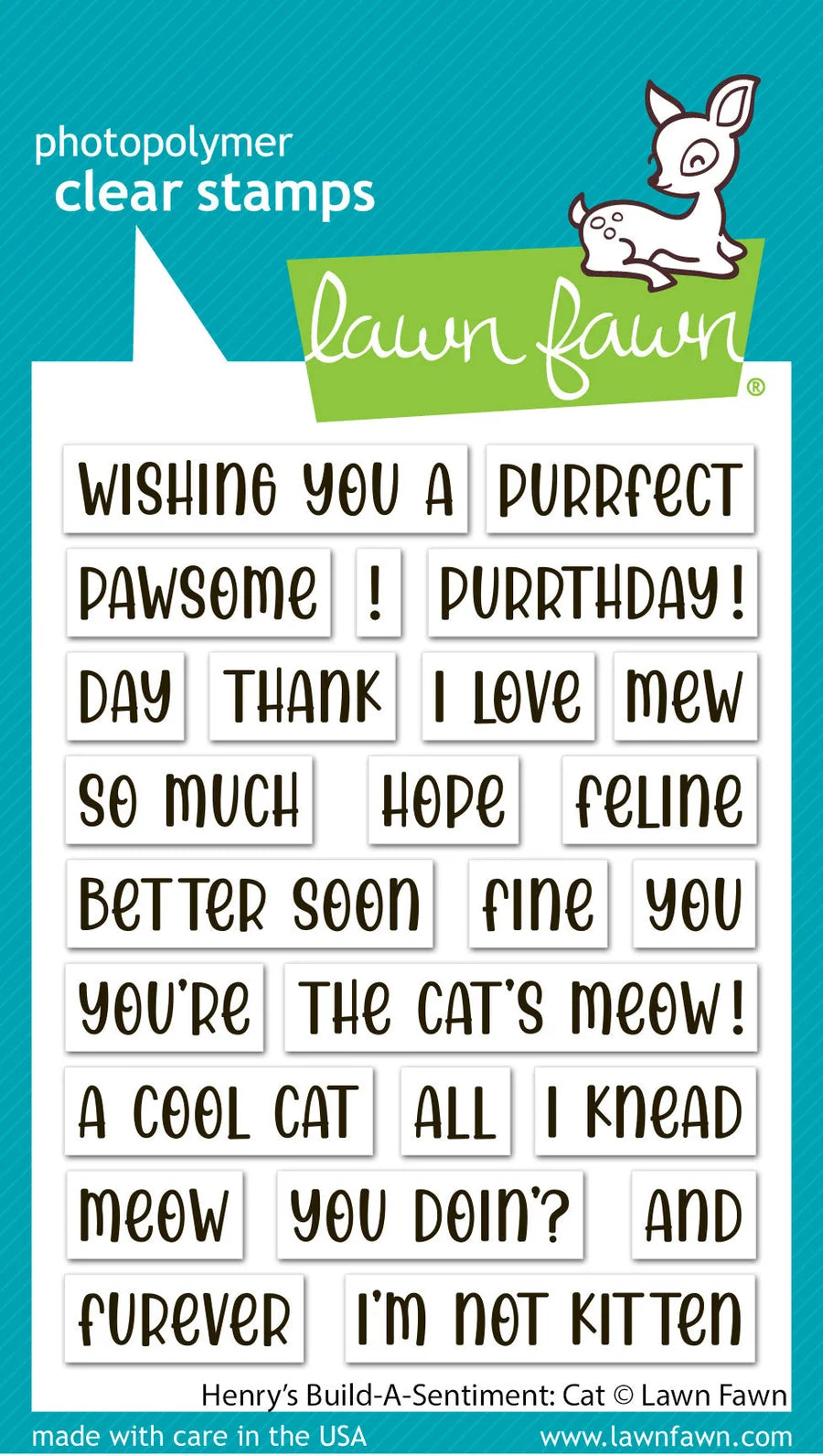 Lawn Fawn - Photopolymer Stamp Set - Build-A-Sentiment - Cat