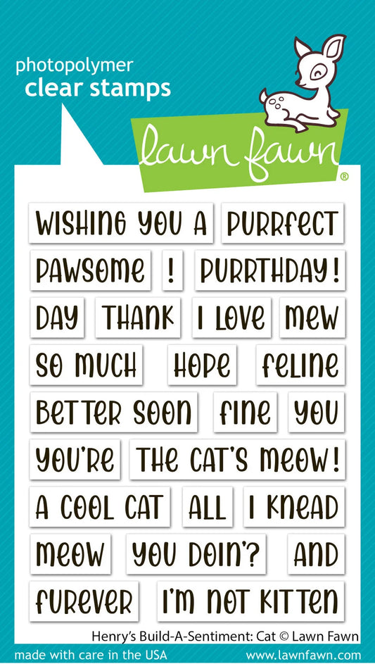 Lawn Fawn - Photopolymer Stamp Set - Build-A-Sentiment - Cat