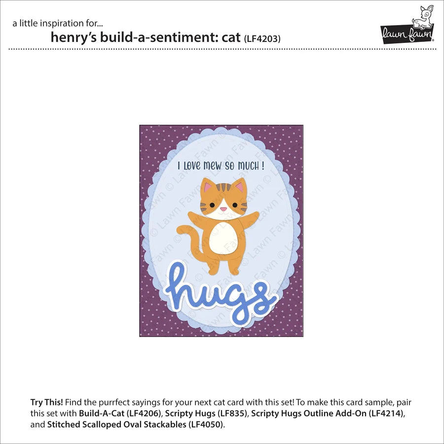 Lawn Fawn - Photopolymer Stamp Set - Build-A-Sentiment - Cat