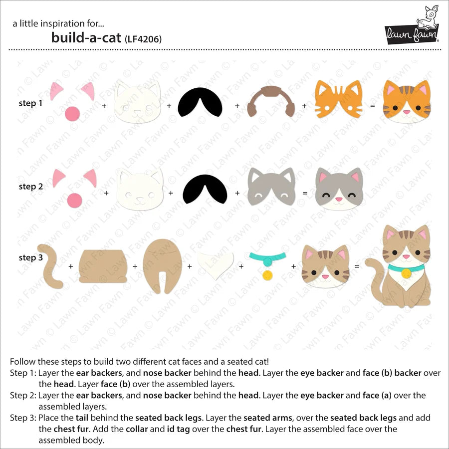 Lawn Fawn - Custom Craft Dies - Build-a-Cat