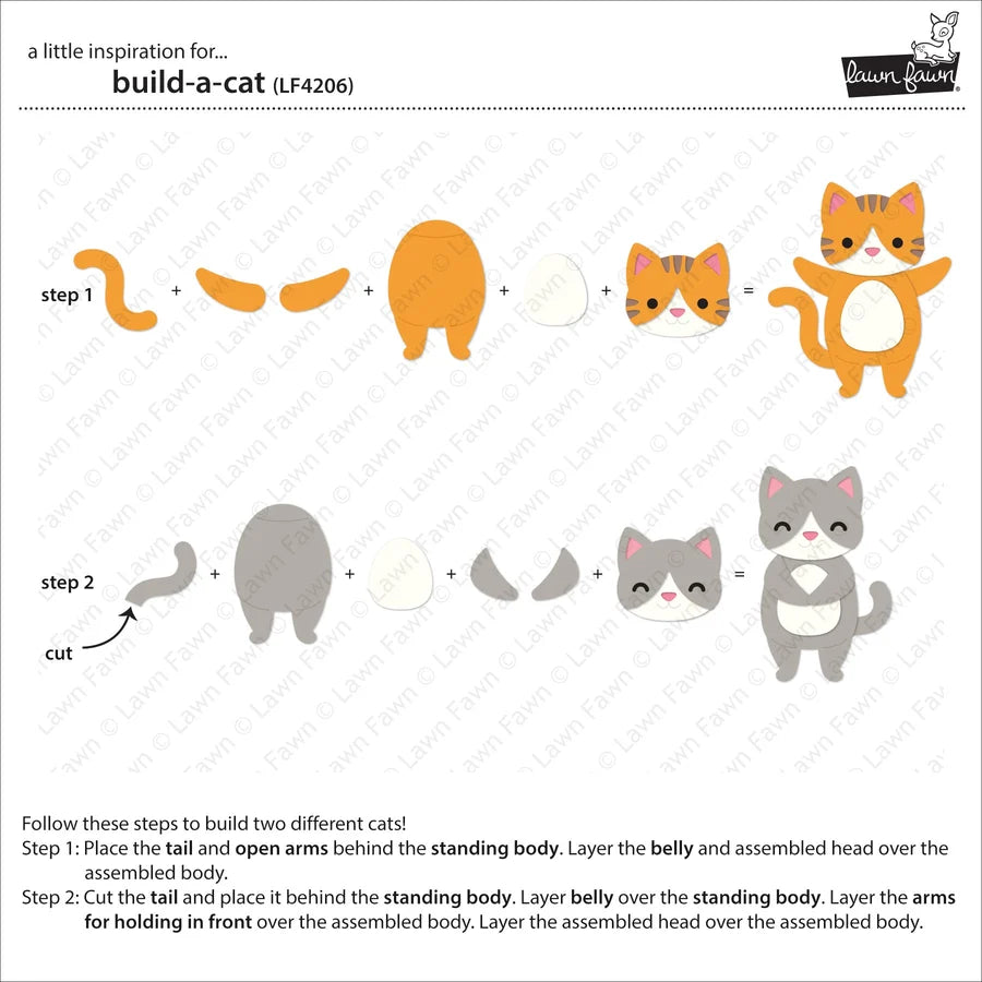 Lawn Fawn - Custom Craft Dies - Build-a-Cat
