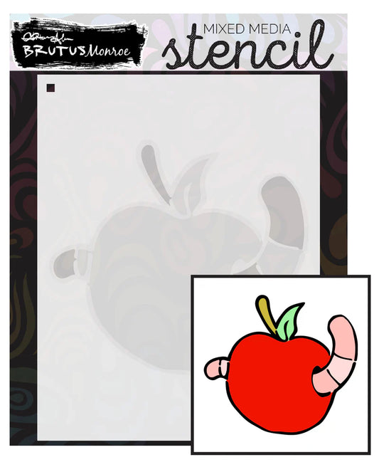 Brutus Monroe - Mixed Media Stencil - Bad Apple | A2 Layering Stencil