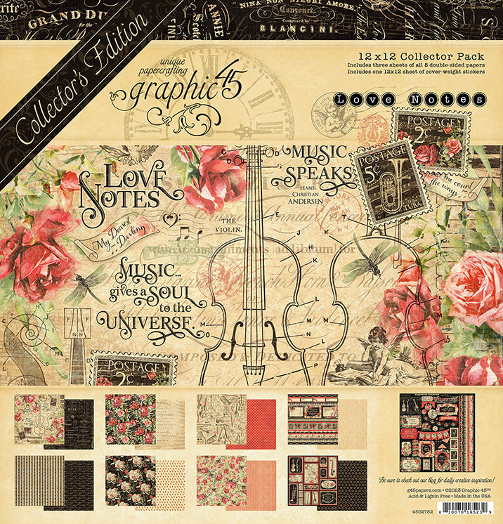 GRAPHIC 45 LOVE NOTES AND IMAGINE FOLIOS KIT