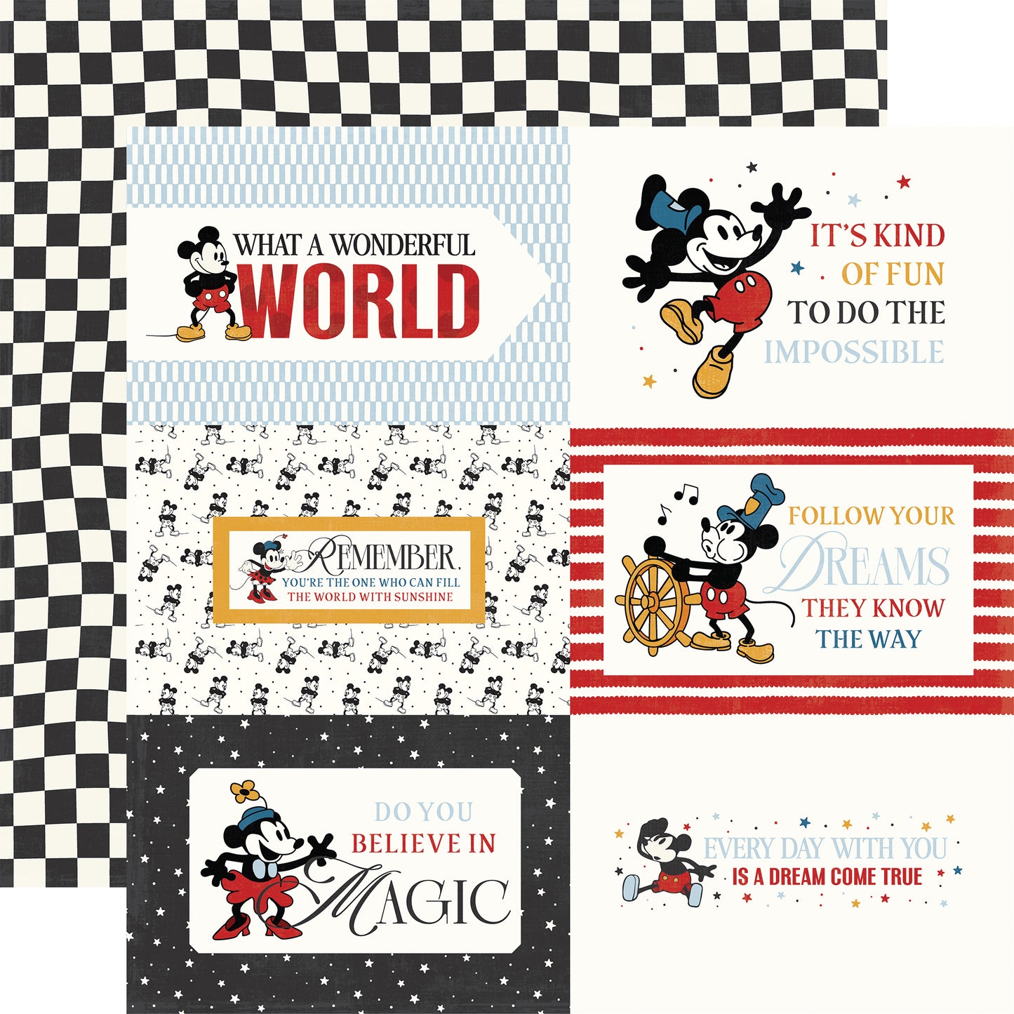 Echo Park - Mouse And Me Collection - 12 x 12 Double-Sided Paper - 6 x 4 Journaling Cards