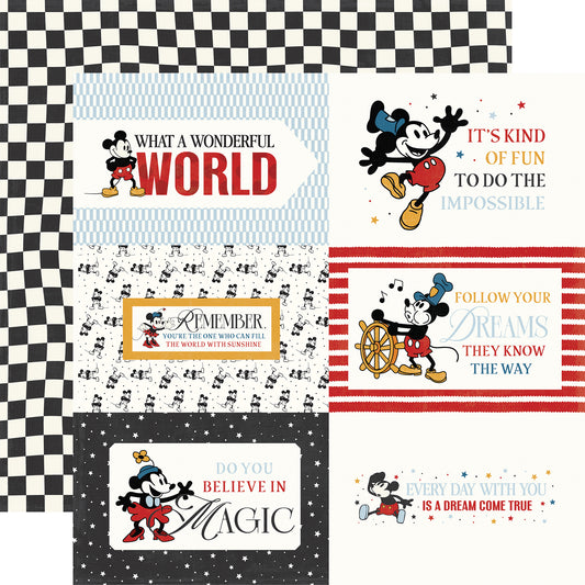 Echo Park - Mouse And Me Collection - 12 x 12 Double-Sided Paper - 6 x 4 Journaling Cards