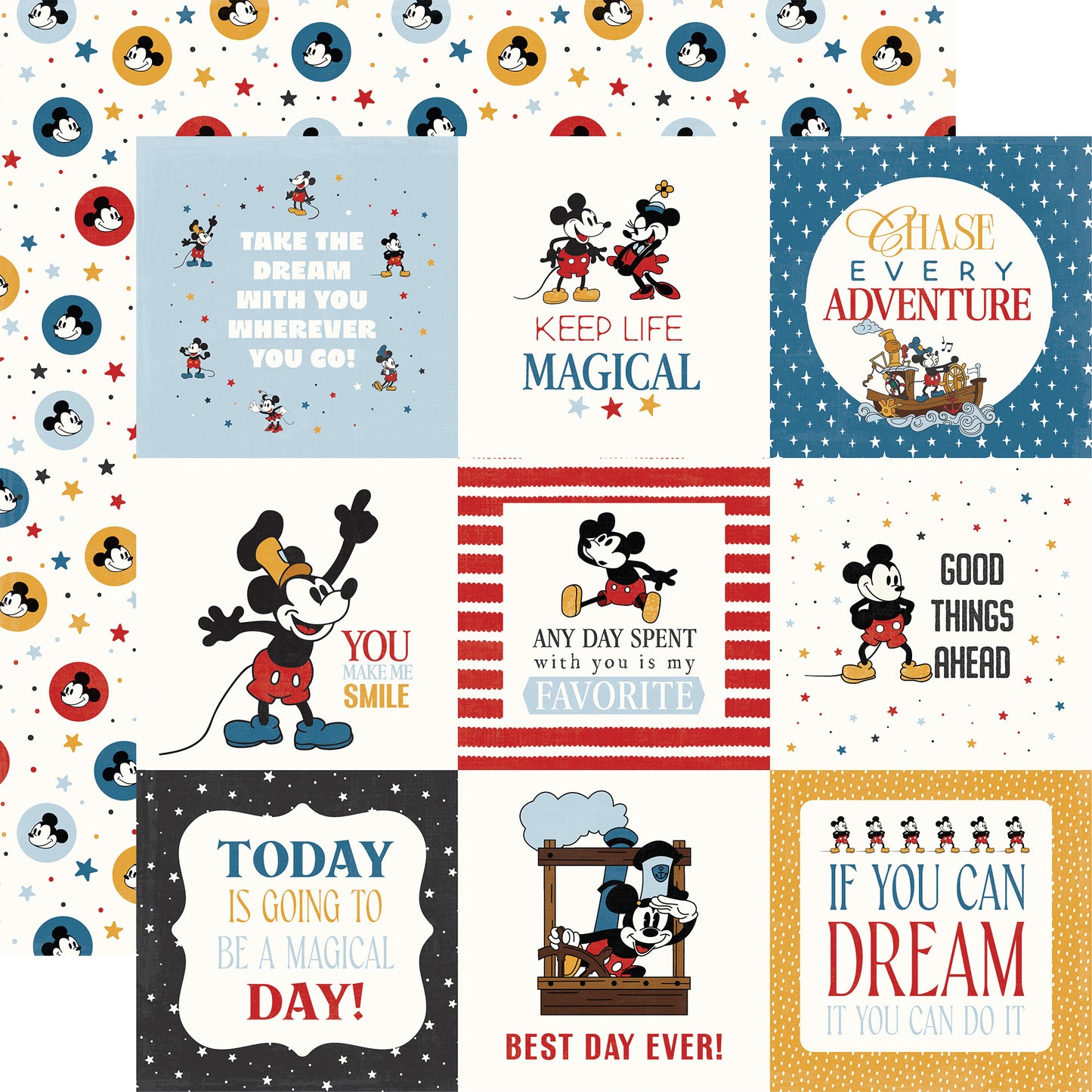 Echo Park - Mouse And Me Collection - 12 x 12 Double-Sided Paper - 4 x 4 Journaling Cards