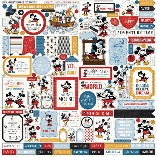 Echo Park - Mouse And Me Collection - Cardstock Element Stickers