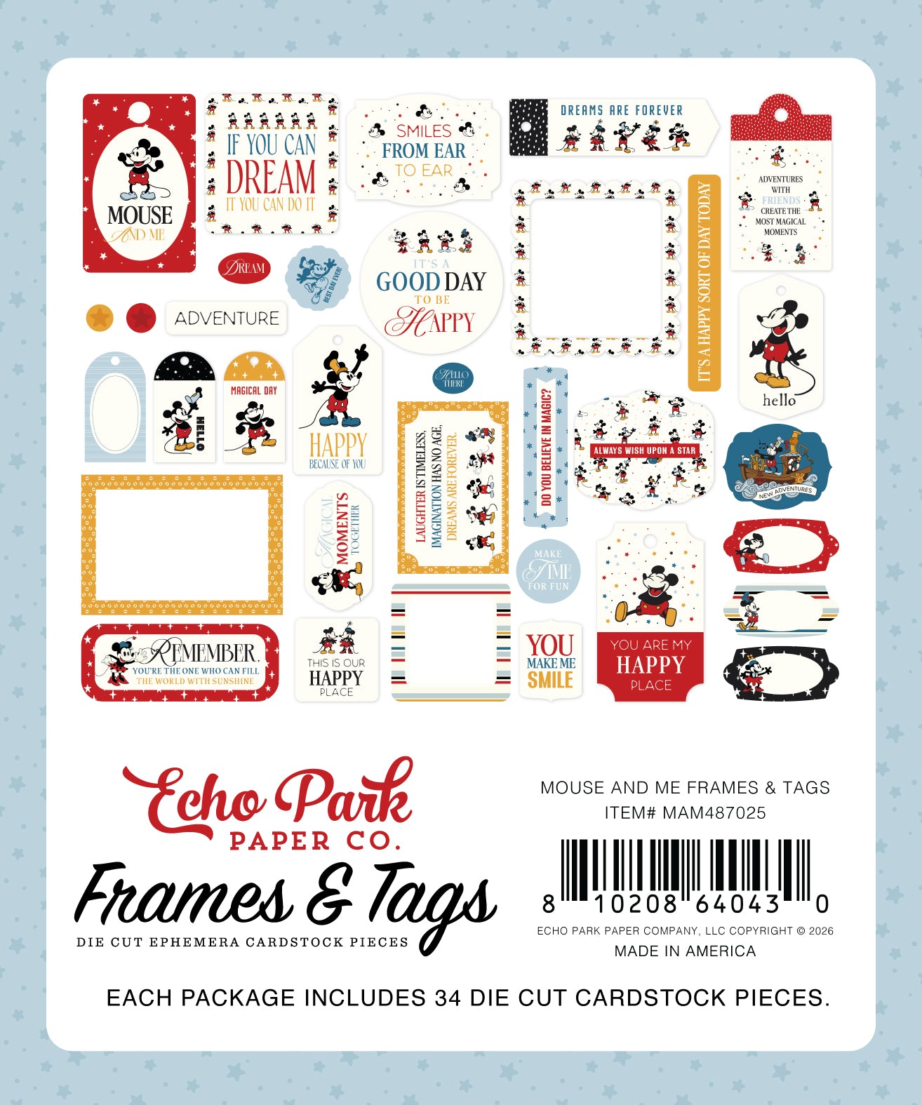 Echo Park - Mouse And Me Collection -  Frames & Tags
