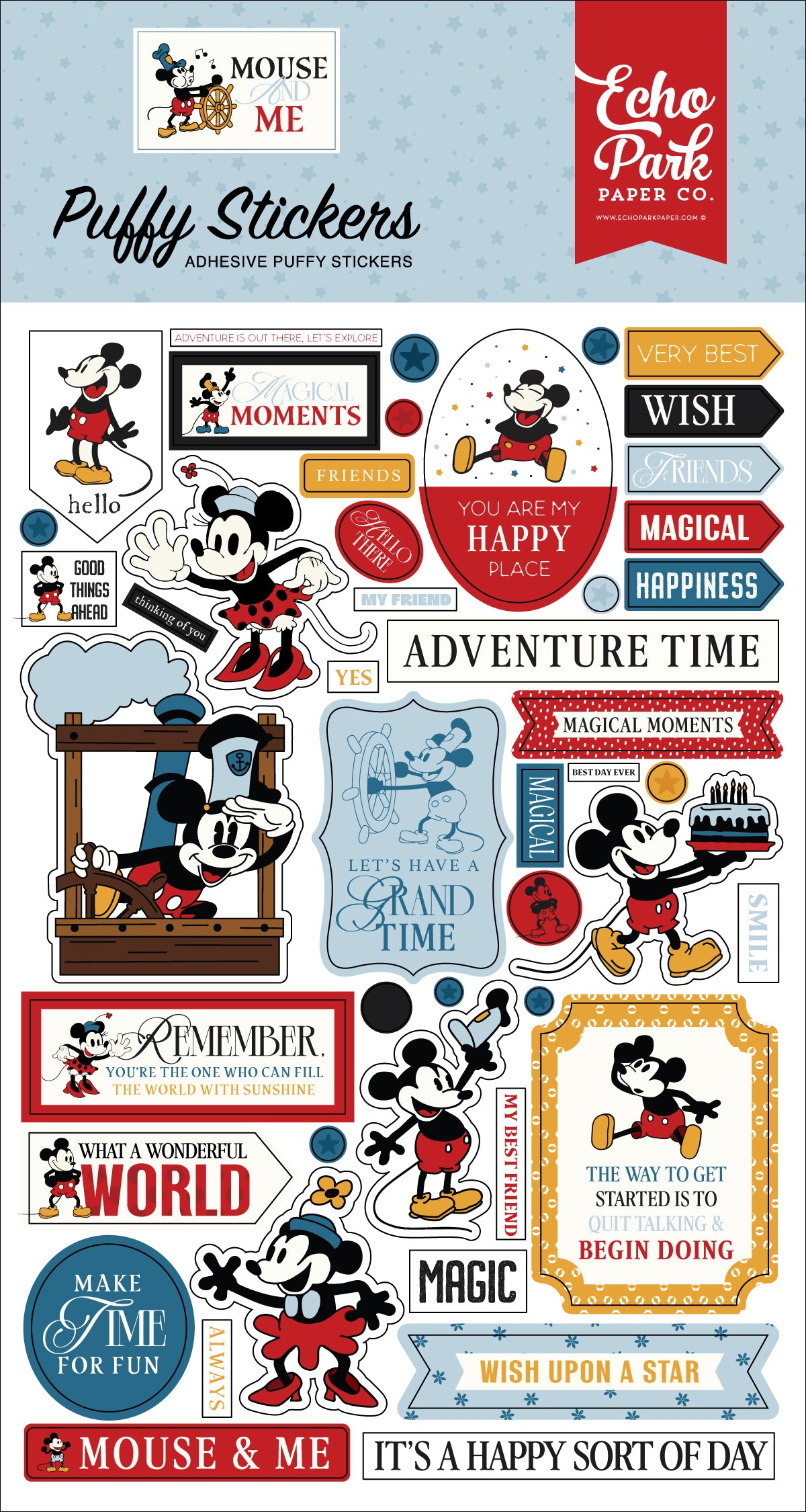 Echo Park - Mouse And Me Collection - Puffy Stickers