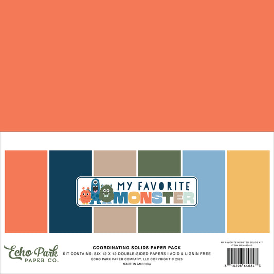 Echo Park - My Favorite Monster Collection - 12 x 12 Paper Pack - Solids