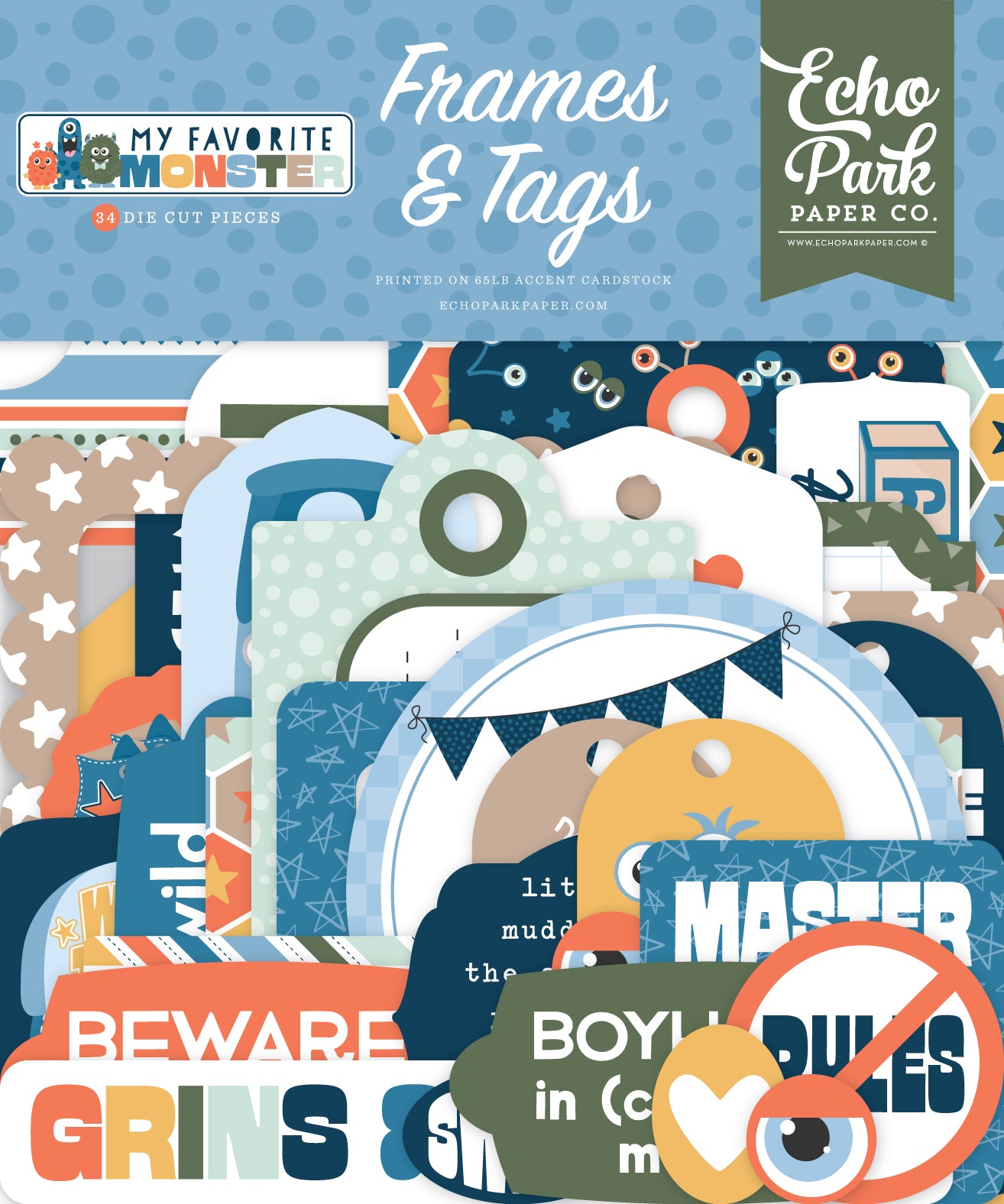 Echo Park - My Favorite Monster Collection - Ephemera - Frames And Tag ...