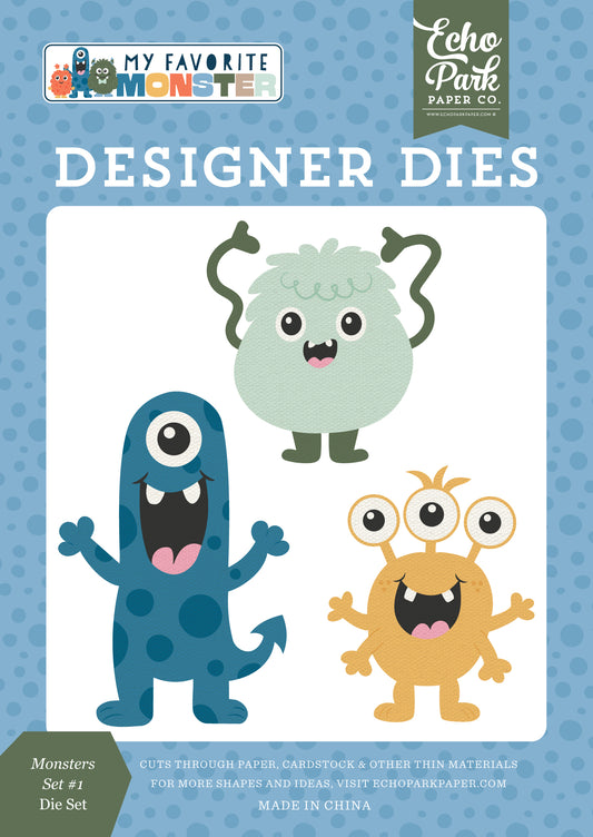 Echo Park - My Favorite Monster Collection - Designer Dies - Monsters Set 1