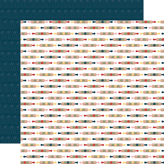 Echo Park - Mom's Kitchen Collection - 12 x 12  Double Sided Paper -Rolling Pins