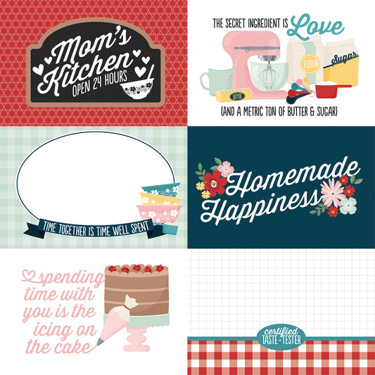 Echo Park - Mom's Kitchen Collection - 12 x 12  Double Sided Paper - 4 x 6 Journaling Cards