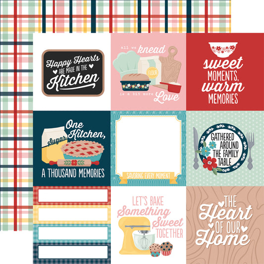 Echo Park - Mom's Kitchen Collection - 12 x 12  Double Sided Paper - 4 x 4 Journaling Cards