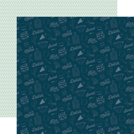 Echo Park - Mom's Kitchen Collection - 12 x 12  Double Sided Paper -Kiss The Chef