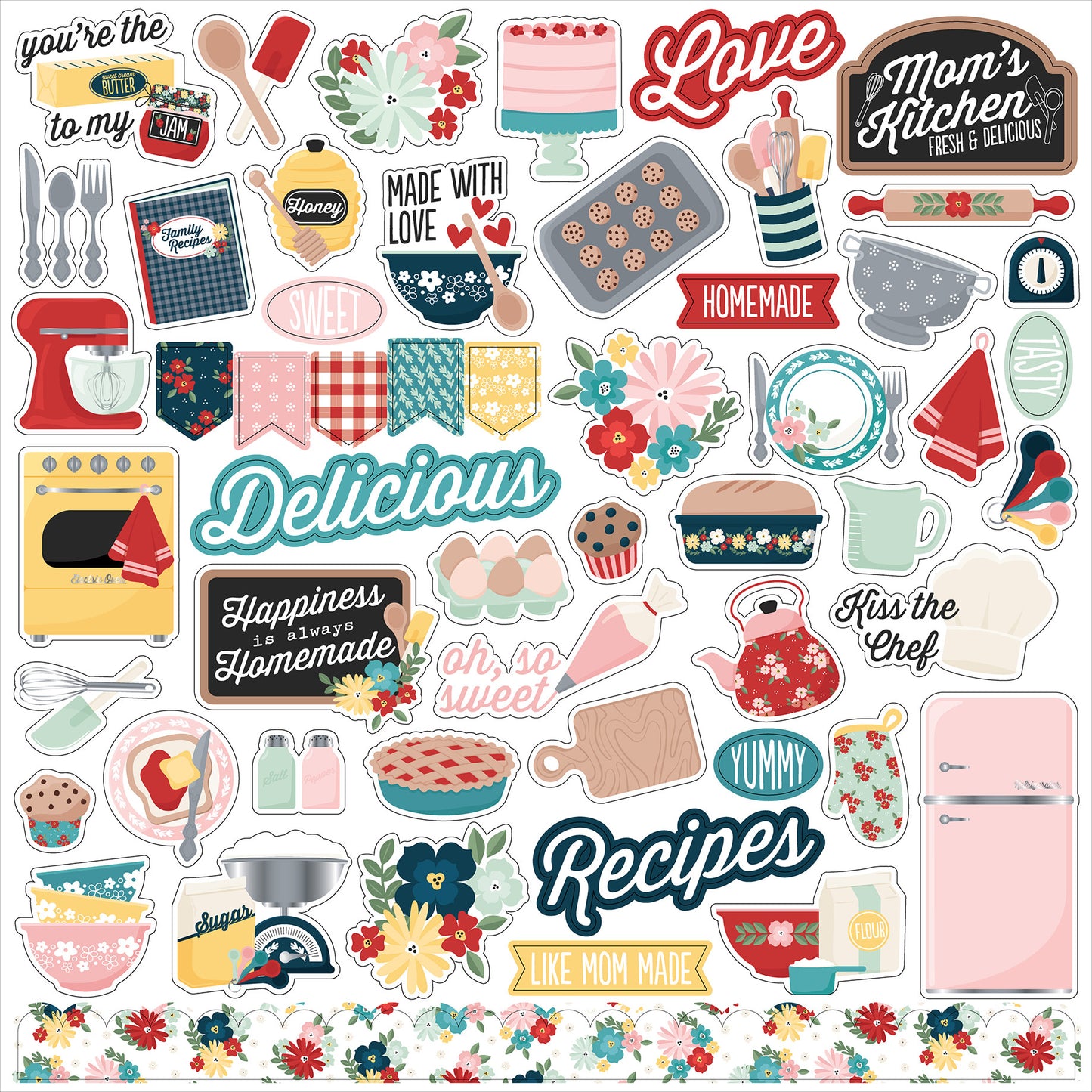Echo Park - Mom's Kitchen Collection - Element Sticker Sheet
