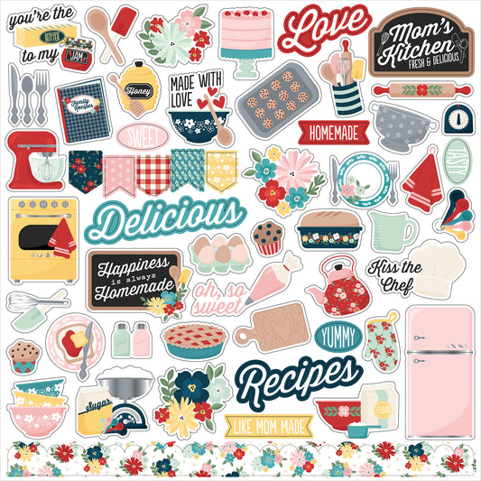 Echo Park - Mom's Kitchen Collection - Element Sticker Sheet