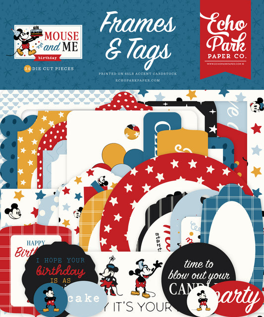 Echo Park - Mouse And Me Birthday Collection - Ephemera - Frames And Tags