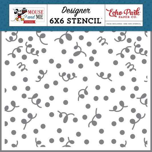 Echo Park - Mouse And Me Birthday Collection - Stencils - Time To Party Confetti