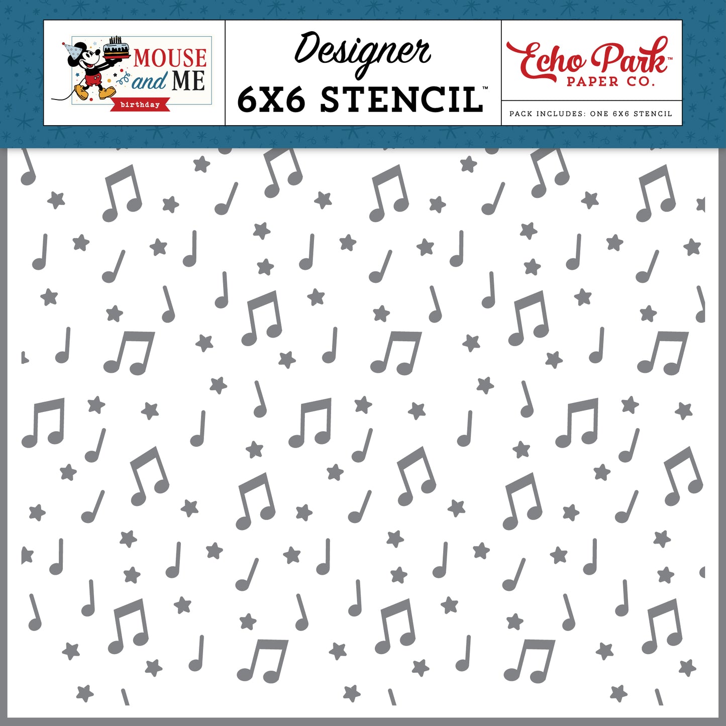 Echo Park - Mouse And Me Birthday Collection - Stencils - Birthday Song Notes