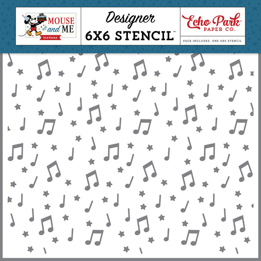 Echo Park - Mouse And Me Birthday Collection - Stencils - Birthday Song Notes