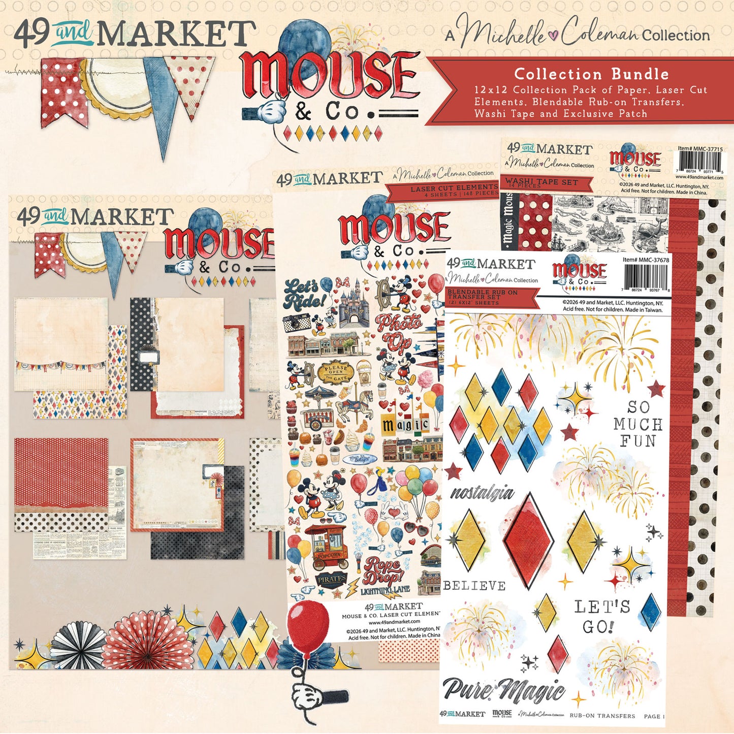 49 and Market - Mouse And Co Collection - Bundle Collection With Patch