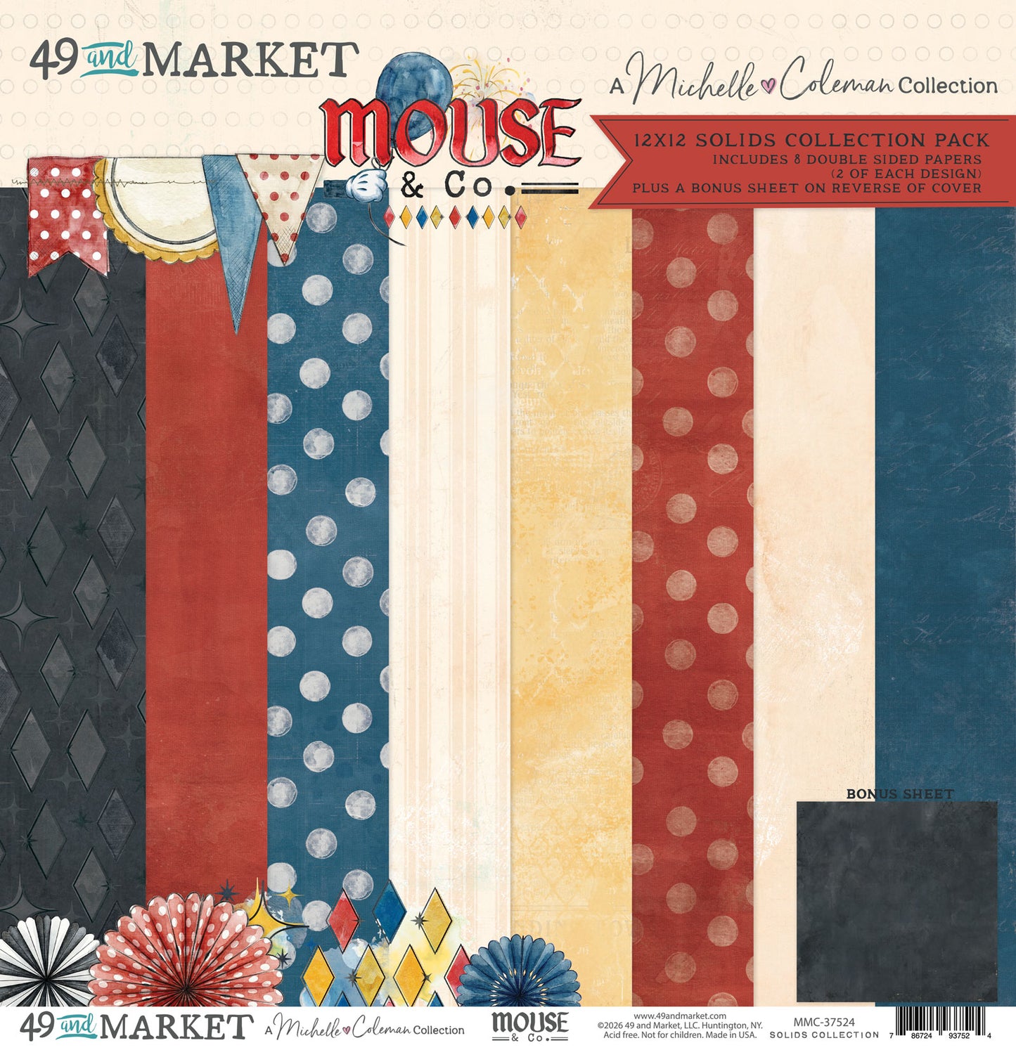 49 and Market - Mouse And Co Collection - 12 x 12 Collection Pack - Solids