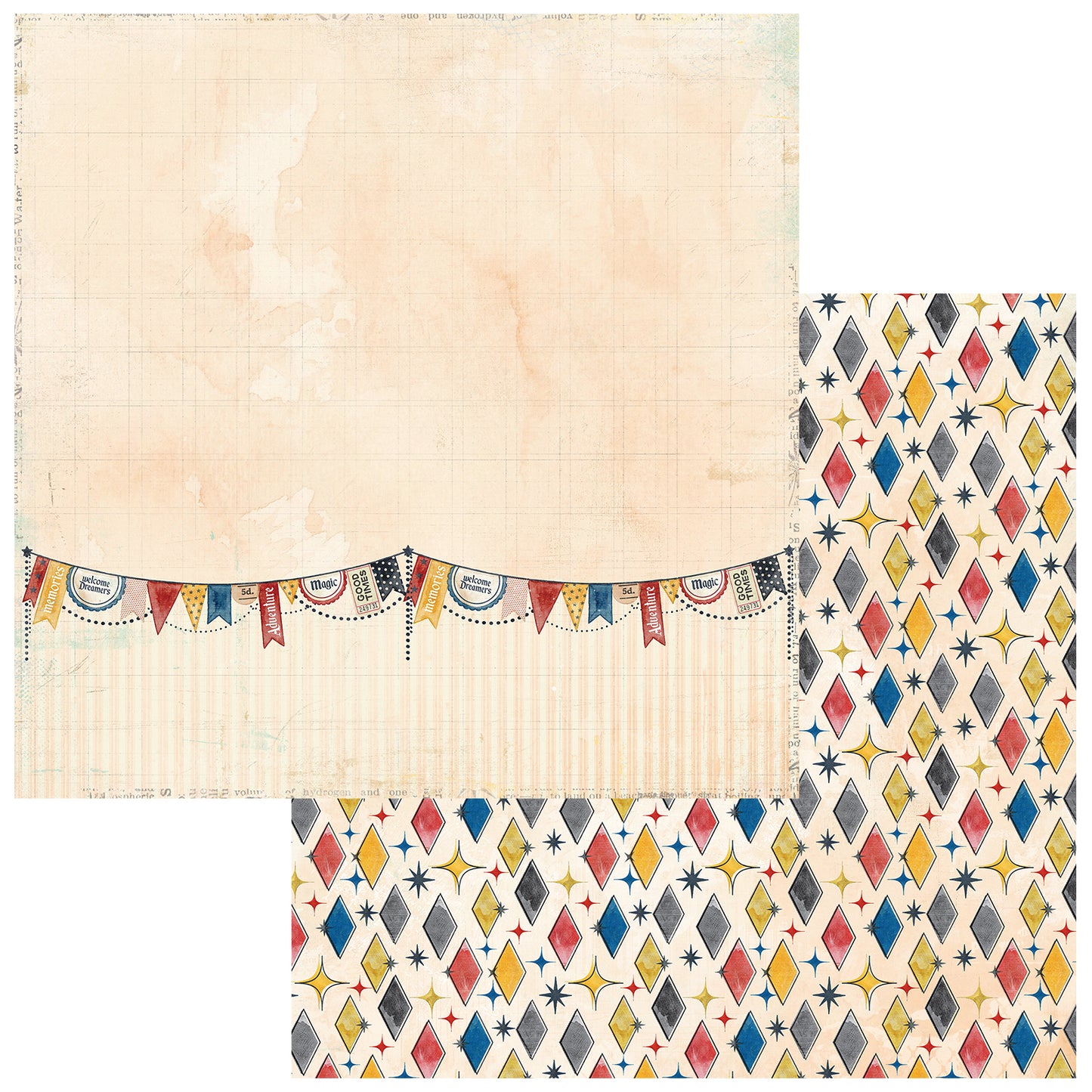 49 and Market - Mouse And Co Collection - 12 x 12 Double Sided Paper - Welcome Dreamers