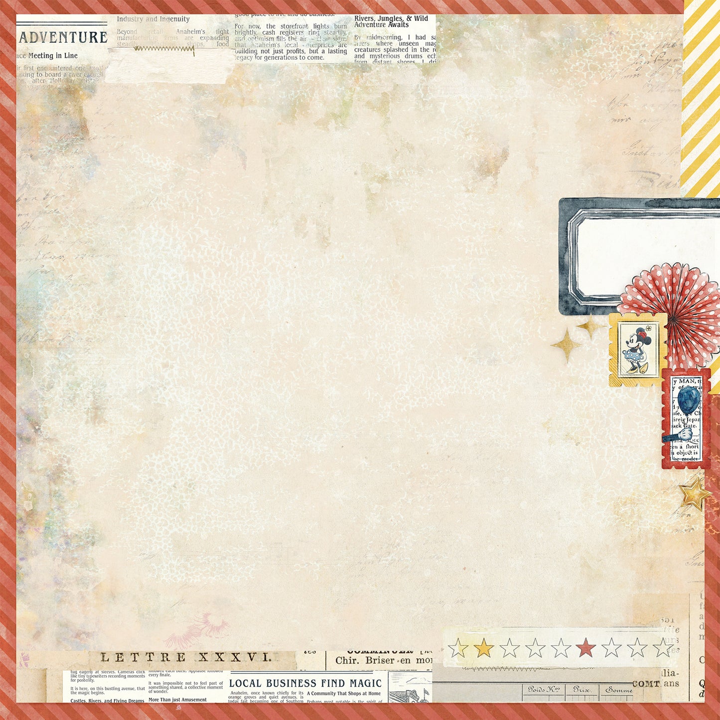 49 and Market - Mouse And Co Collection - 12 x 12 Double Sided Paper - Adventure