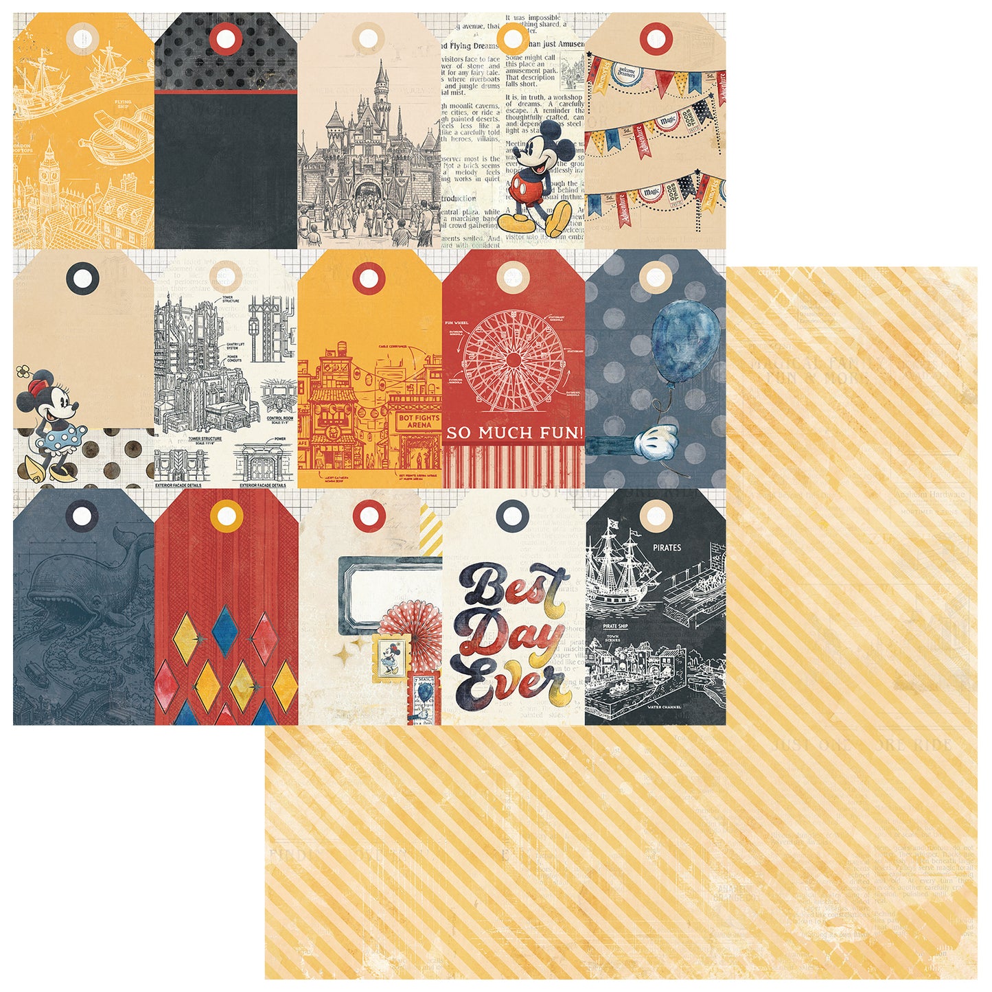 49 and Market - Mouse And Co Collection - 12 x 12 Double Sided Paper - Best Day Ever