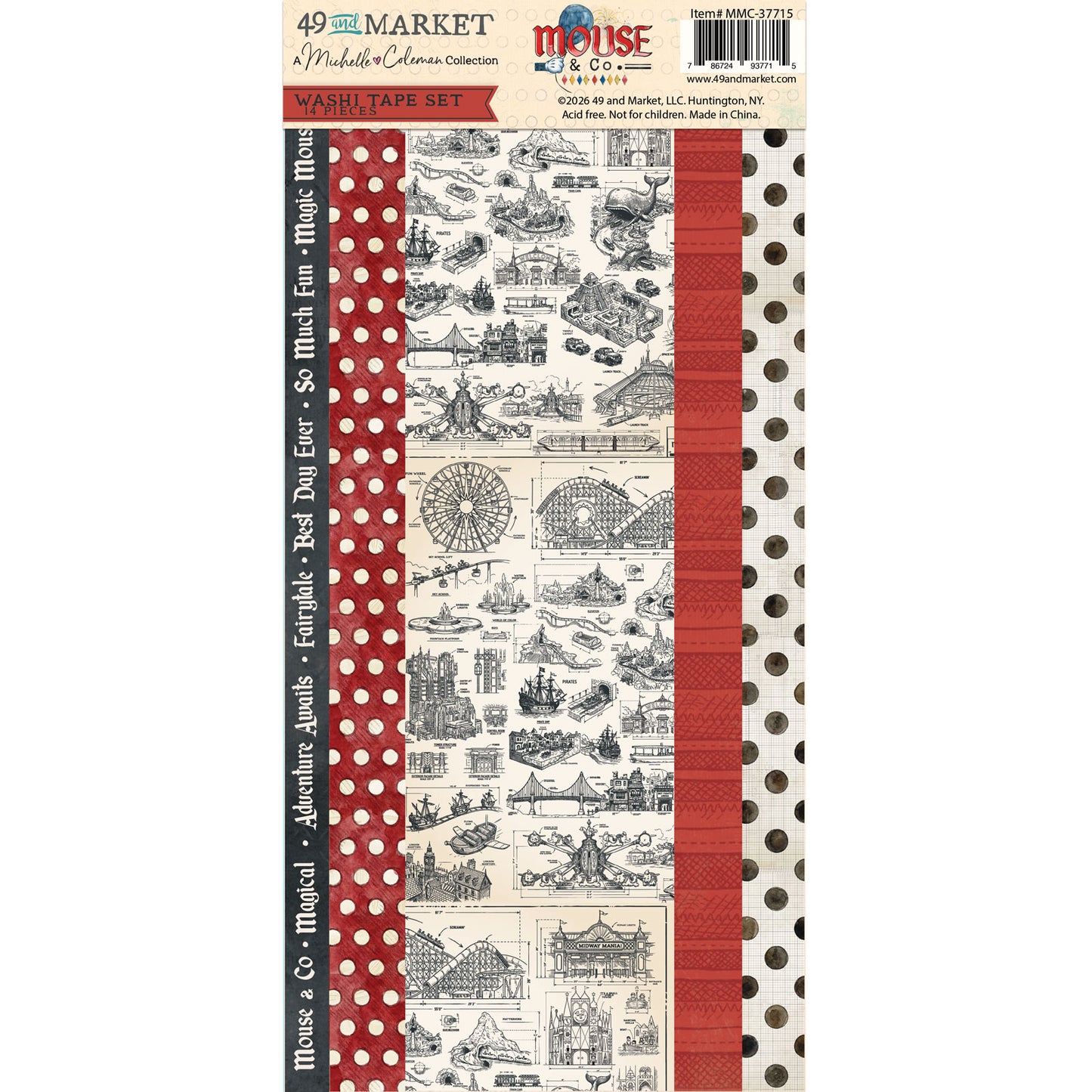 49 and Market - Mouse And Co Collection - Washi Sheets