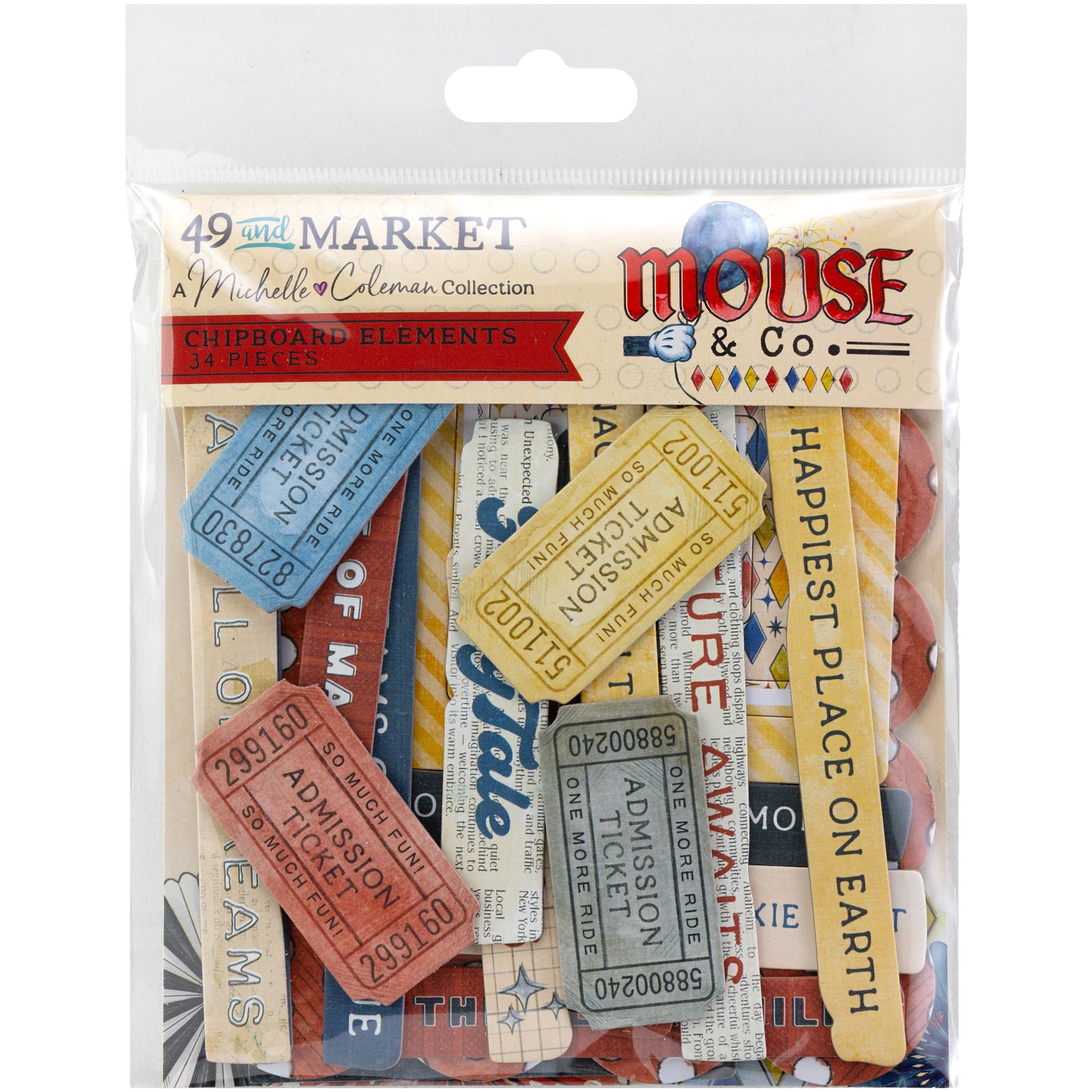 49 and Market - Mouse And Co Collection - Chipboard Set