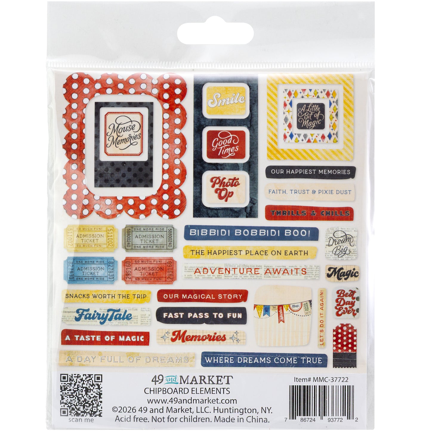 49 and Market - Mouse And Co Collection - Chipboard Set