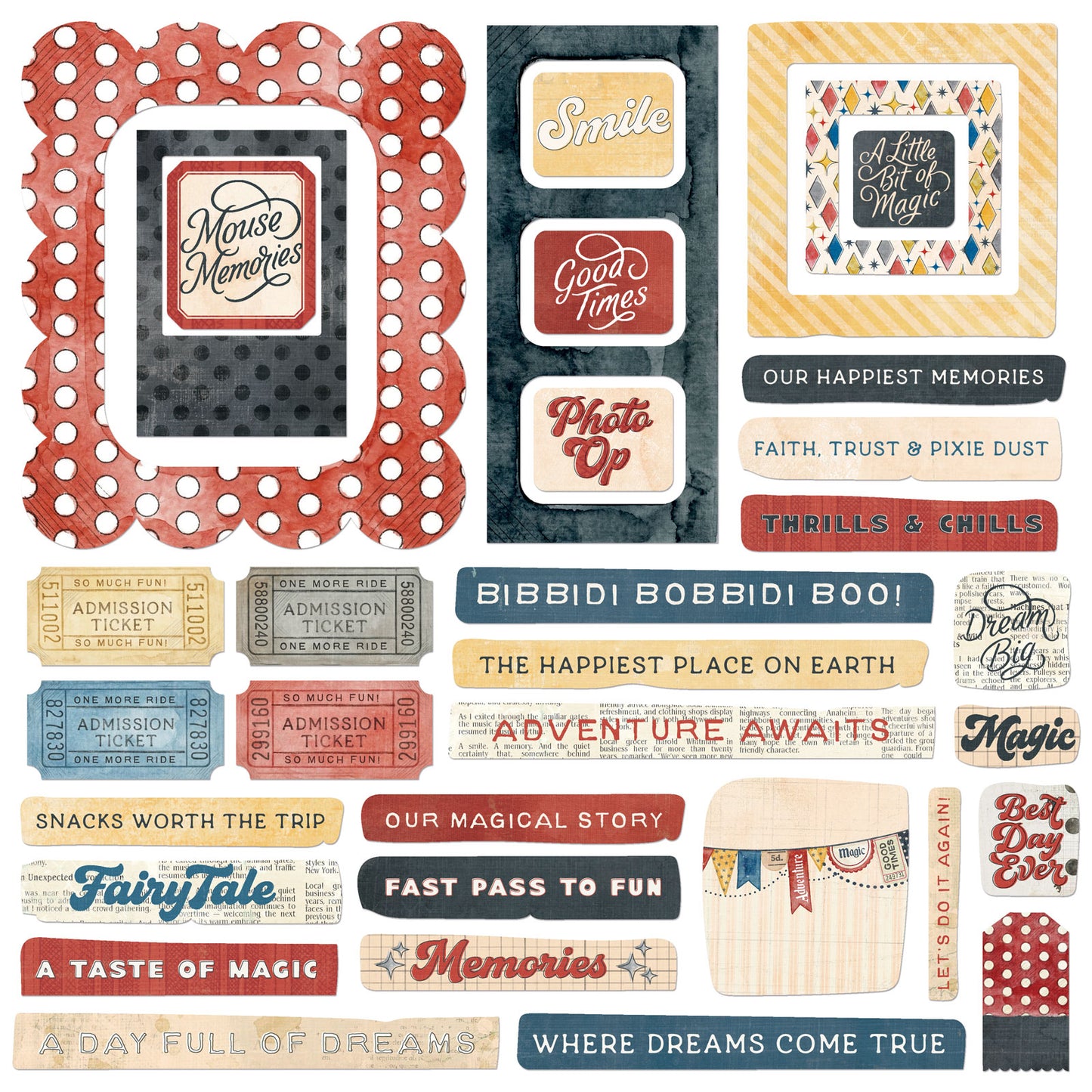 49 and Market - Mouse And Co Collection - Chipboard Set