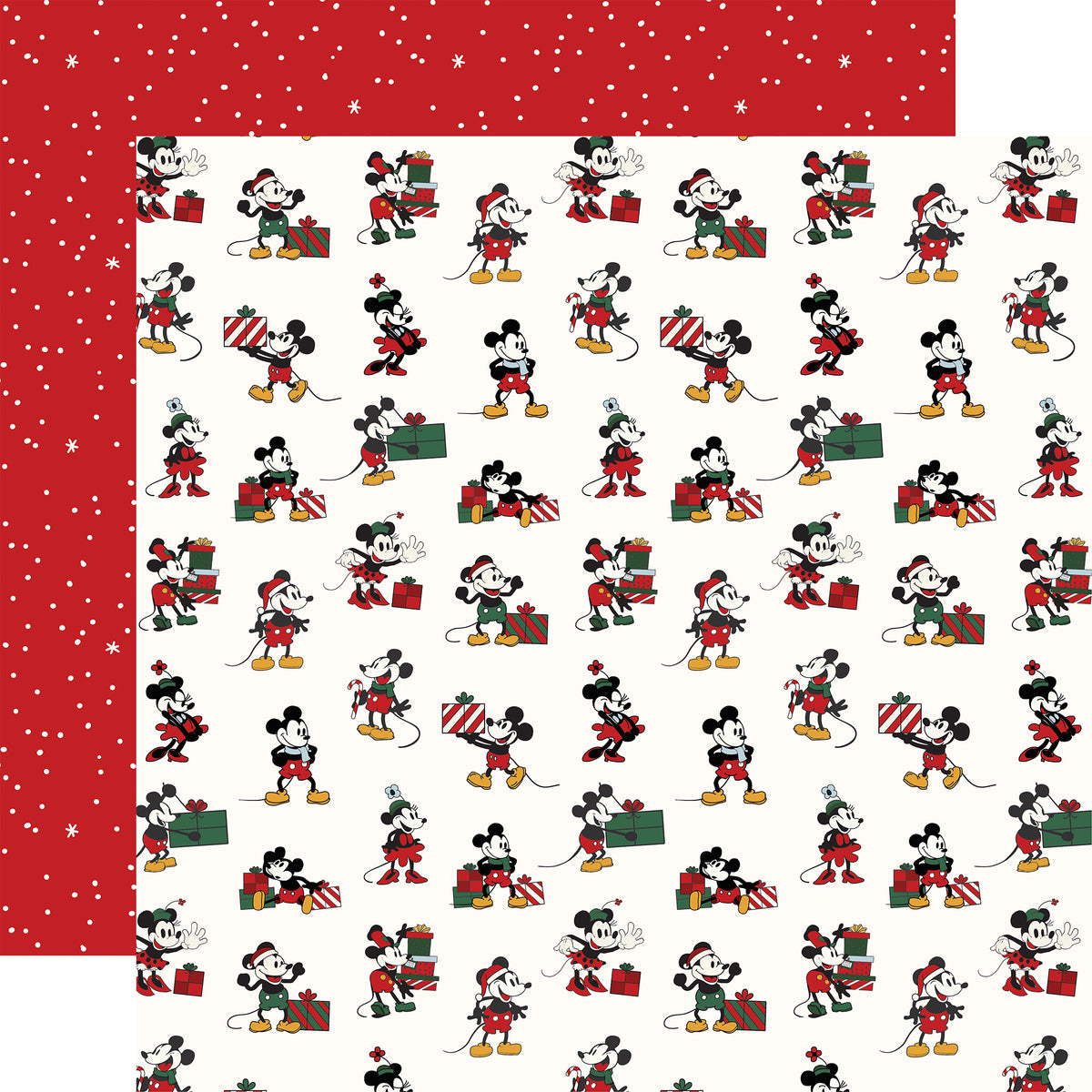 Echo Park - Mouse And Me Christmas Collection - 12 x 12 Double Sided Paper - Present Pals