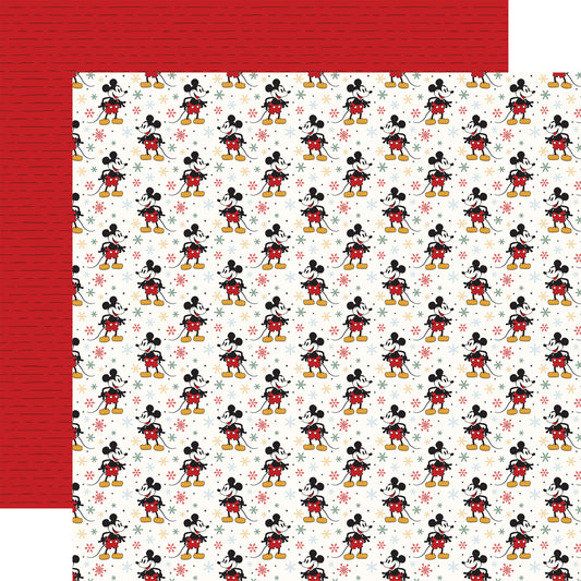 Echo Park - Mouse And Me Christmas Collection - 12 x 12 Double Sided Paper - Merry Mouse Snowflakes