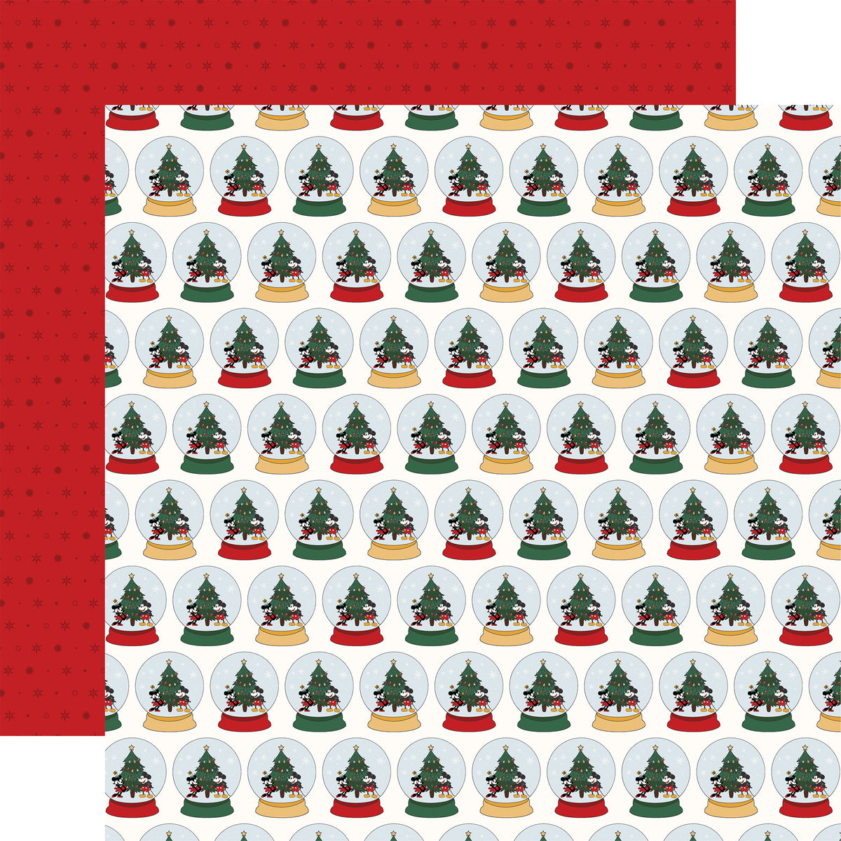 Echo Park - Mouse And Me Christmas Collection - 12 x 12 Double Sided Paper - Mouse And Me Snowglobes