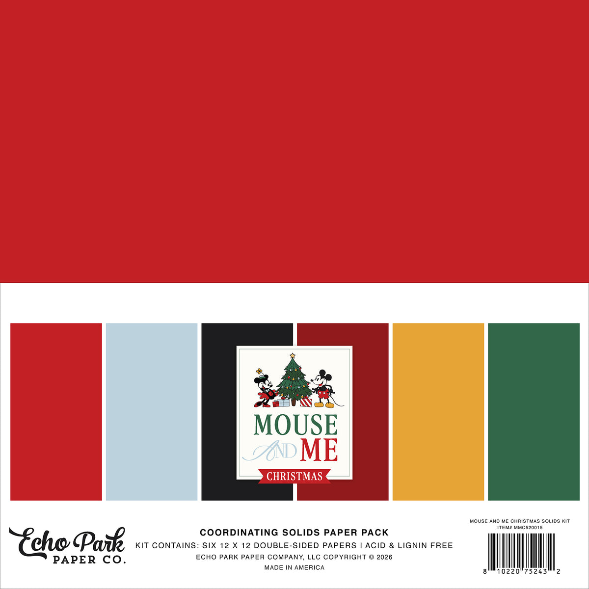 Echo Park - Mouse And Me Christmas Collection - 12 x 12 Collection - Solids