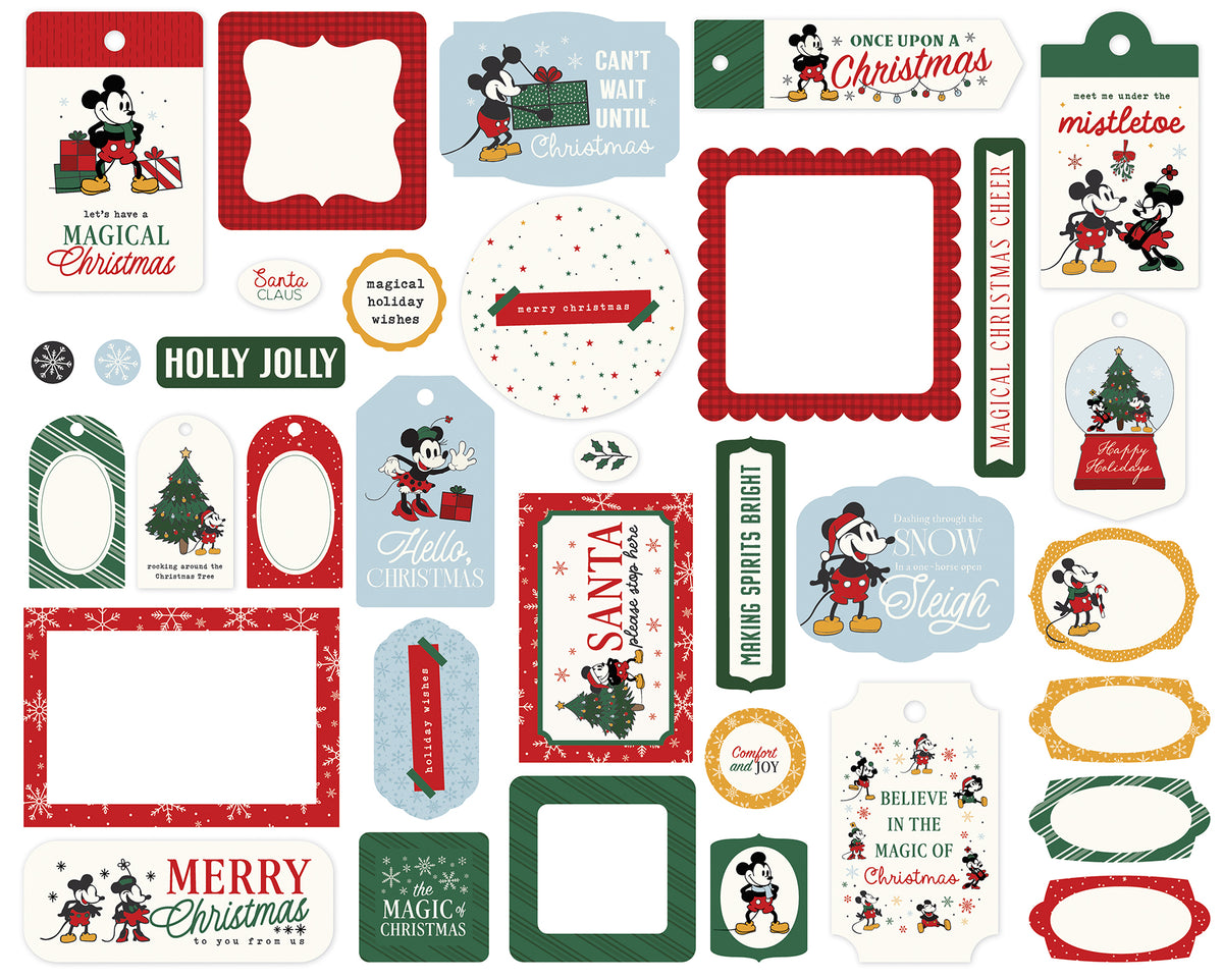 Echo Park - Mouse And Me Christmas Collection - Ephemera - Frames And Tags