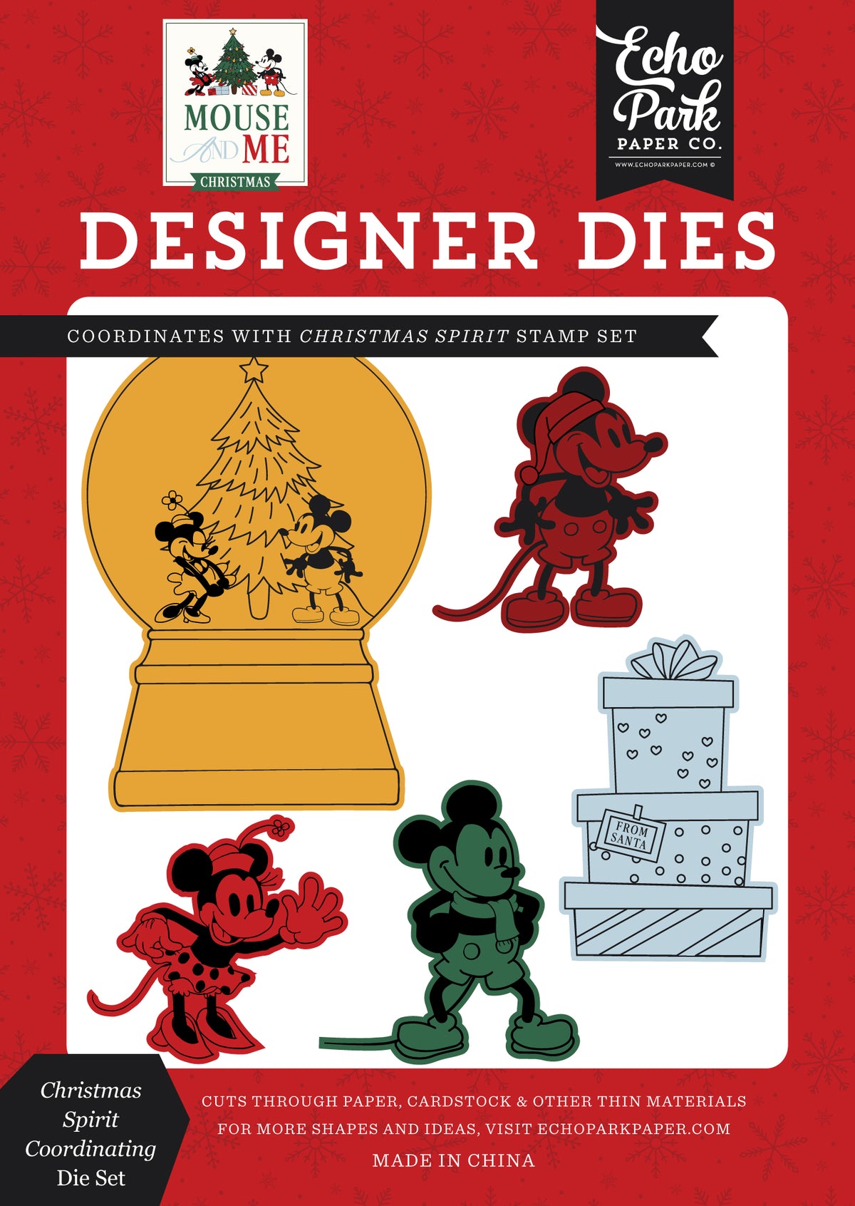 Echo Park - Mouse And Me Christmas Collection - Coordinating Designer Dies - Christmas Spirit