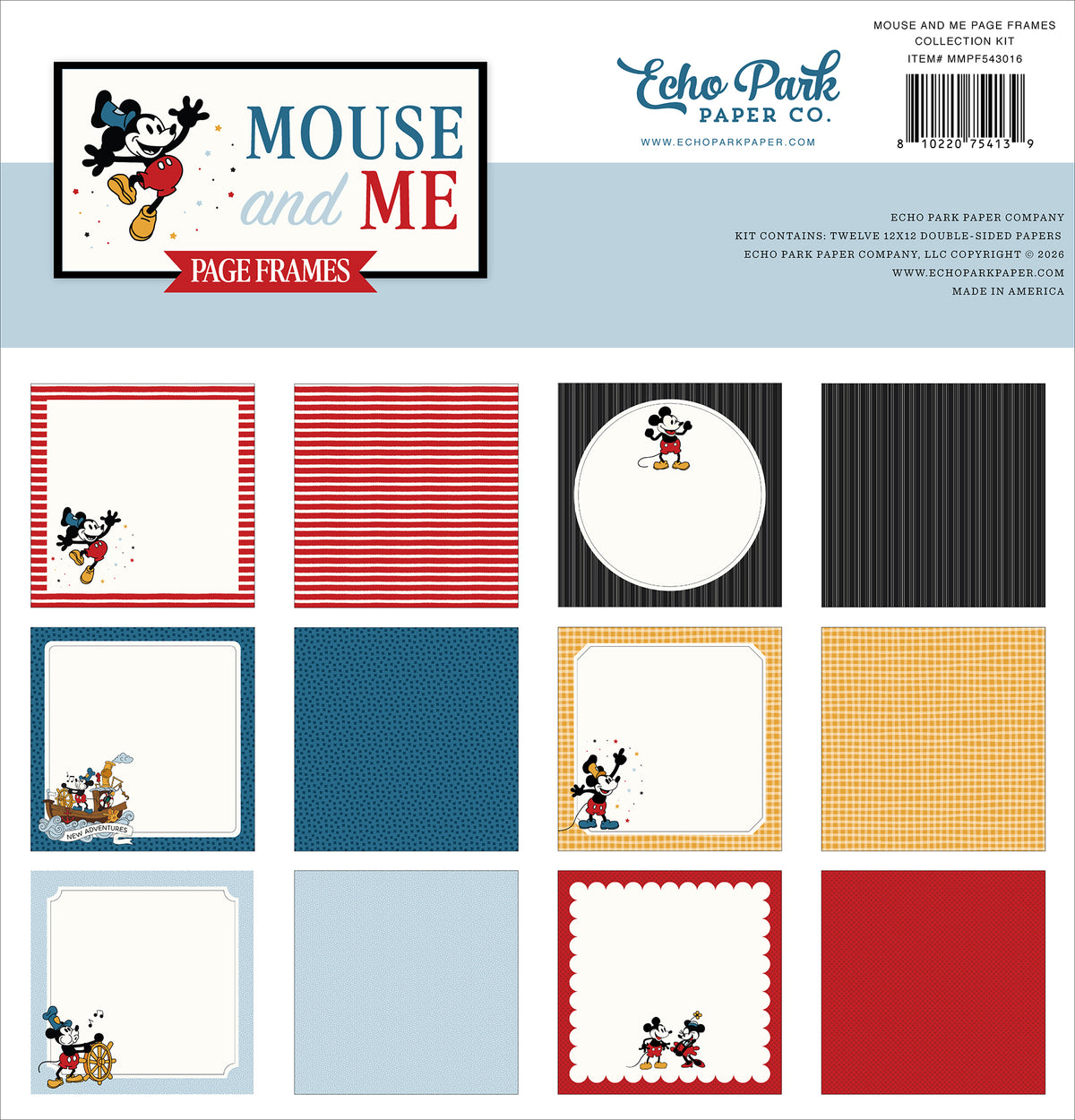 Echo Park - Mouse And Me Page Frames Collection - 12 x 12 Collection Kit