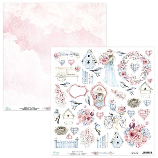 Mintay Papers - Elodie Collection - 12 x 12 Double-Sided Paper 09 - Elements