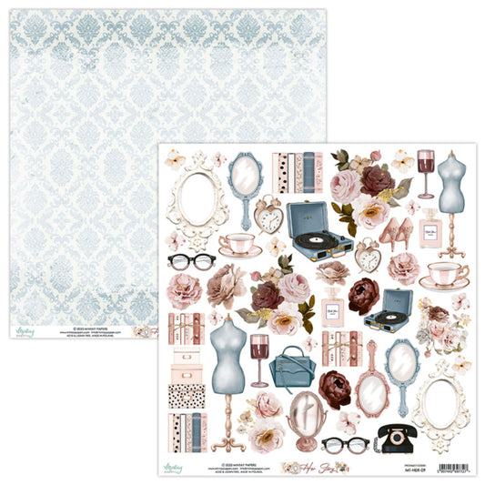 Mintay Papers - Her Story Collection - 12 x 12 Double Sided Paper - Sheet 09 - Elements