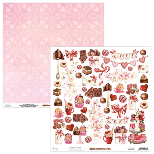 Mintay - Chocolate Kiss-09 - Double-Sided 12 x 12 Single Sheet With Cut-Apart Elements