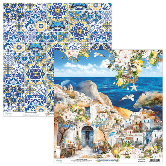 Mintay Papers - Mediterranean Heaven Collection - 12 x 12 Double Sided Paper - Sheet 02
