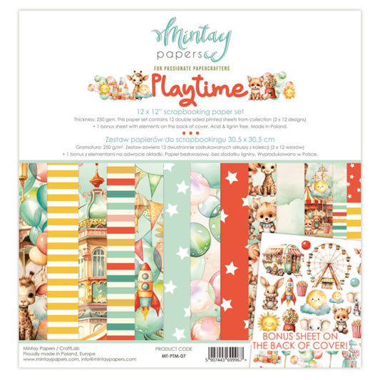 Mintay Papers - Playtime Collection - 12 x 12 Paper Pack