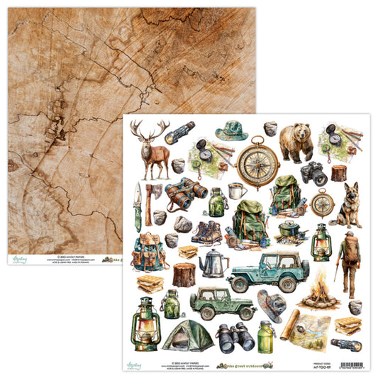 Mintay Papers - The Great Outdoors Collection - 12 x 12 Double Sided Paper - The Great Outdoor 09 Elements